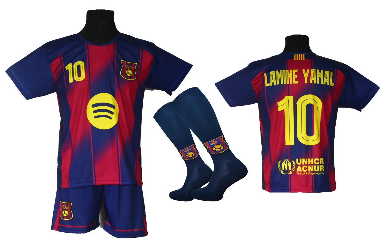 strój piłkarski barcelona Lamine Yamal dla dziecka