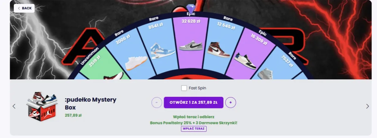 Mystery Box Jordan przed otwarciem na platformie JemLit