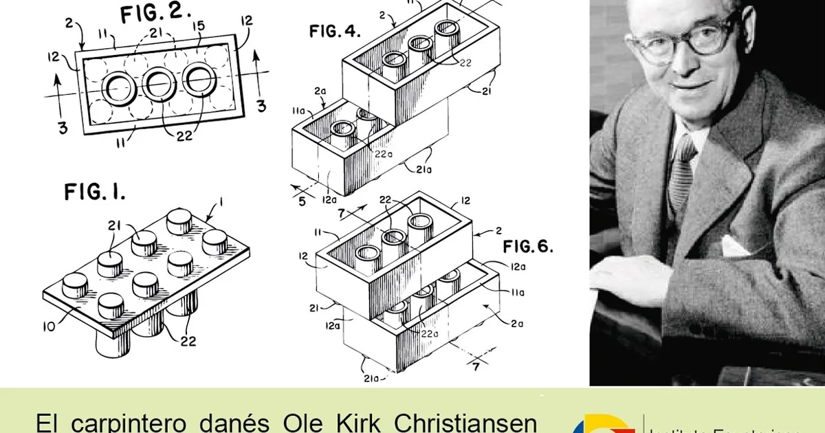 Ole Kirk Christiansen i jego warsztat z drewnianymi zabawkami