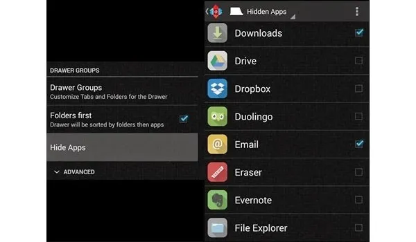Nova Launcher ukrywanie aplikacji