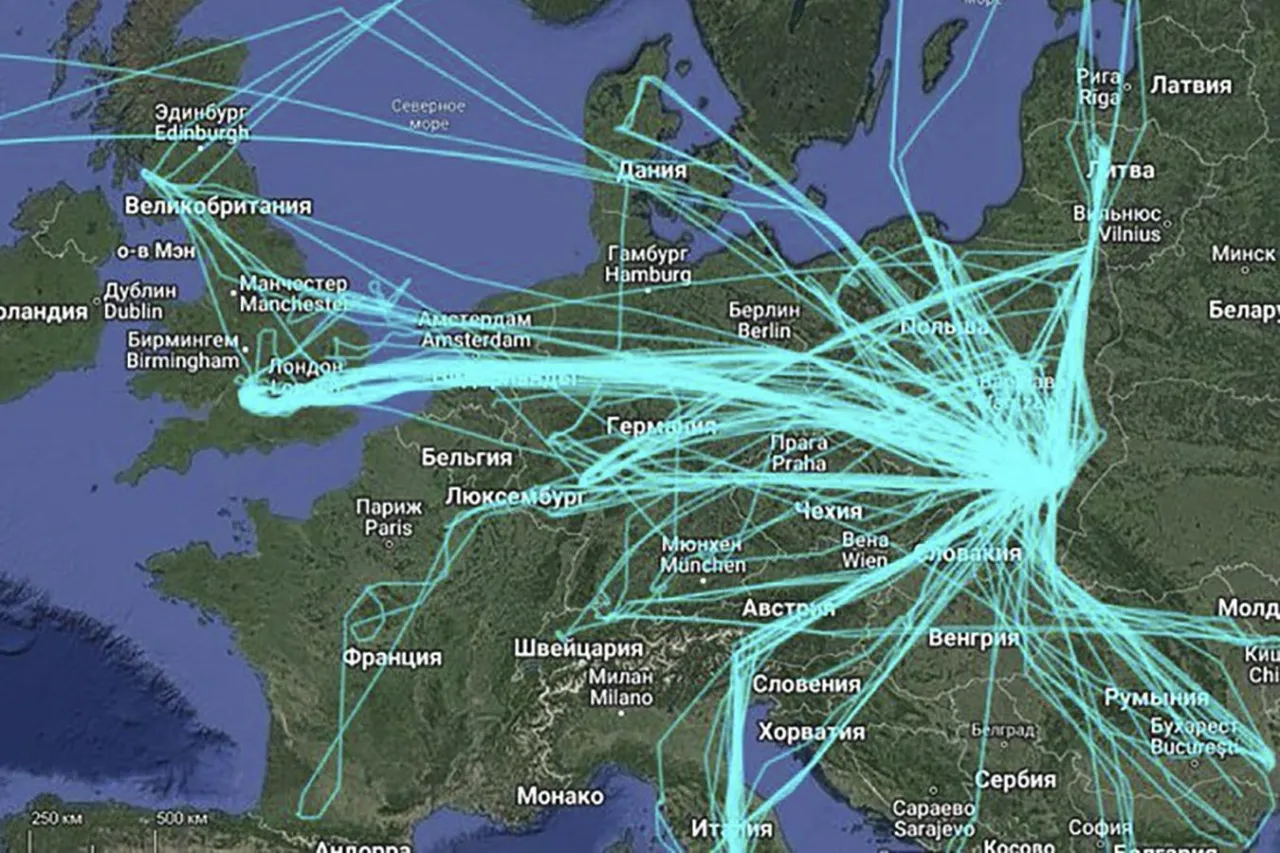 mapa połączeń lotniczych z Rzeszowa