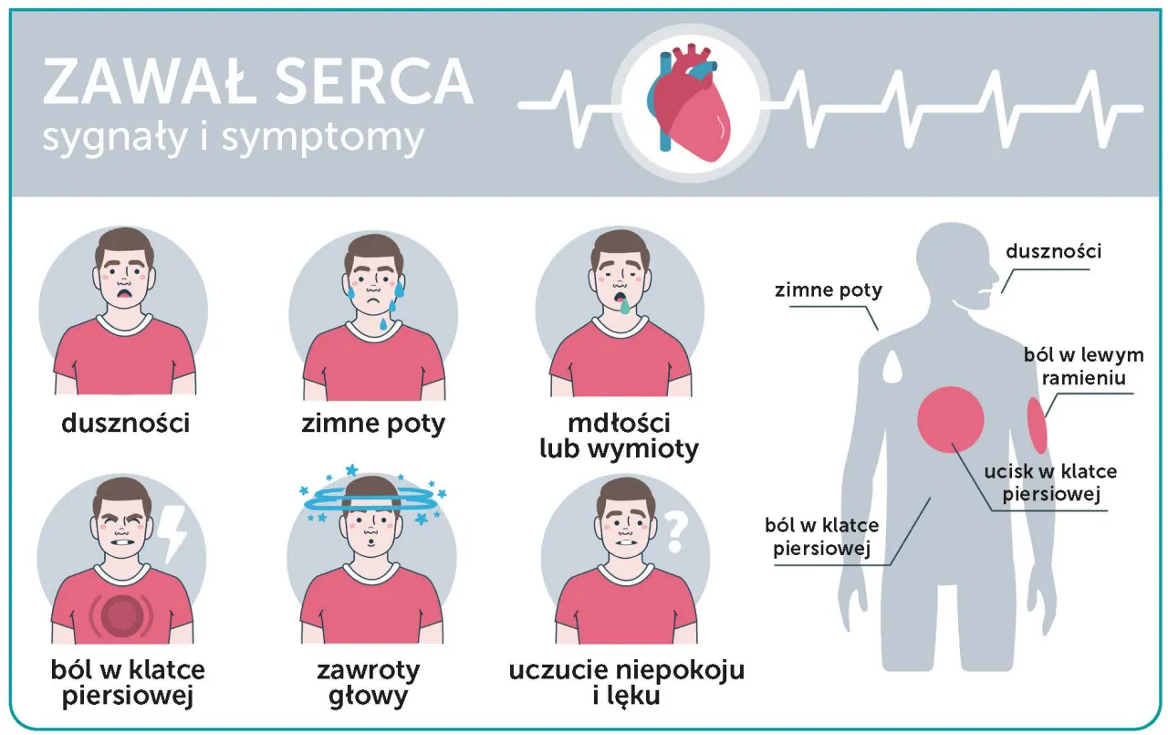 Czynniki ryzyka zawału serca infografika