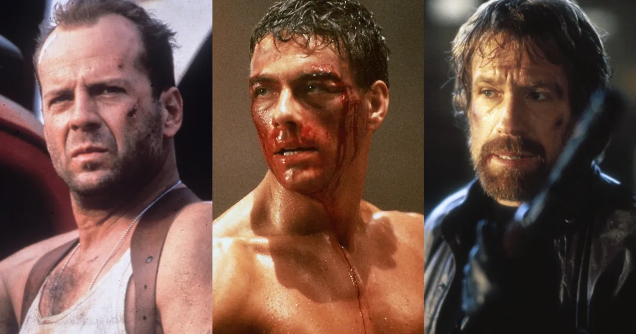 aktorzy kina akcji lat 90 kolaż