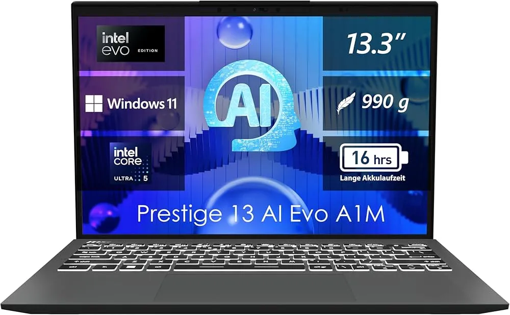 Intel Evo Laptop in Nutzung mit langer Akkulaufzeit