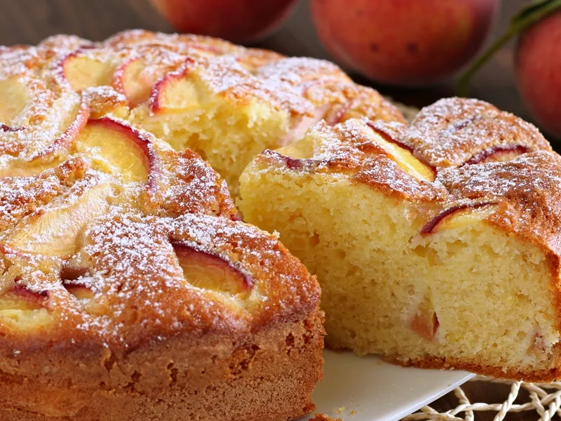 Torta di pesche soffice