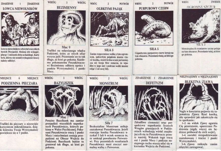 Magia i Miecz karty przygód potwory