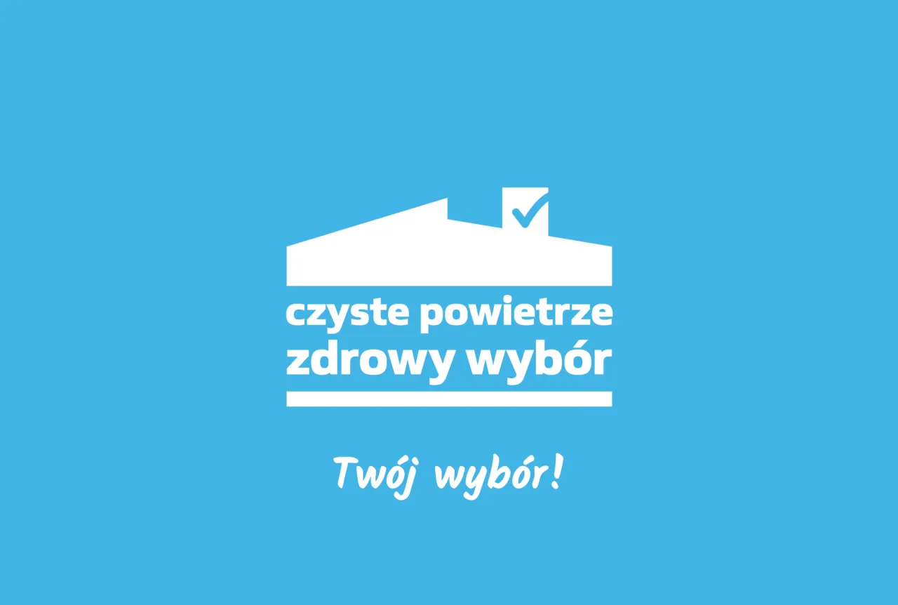 Program Czyste Powietrze logo i dom jednorodzinny
