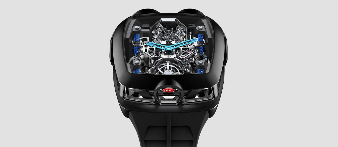 Jacob & Co Bugatti Chiron Tourbillon animation silnika