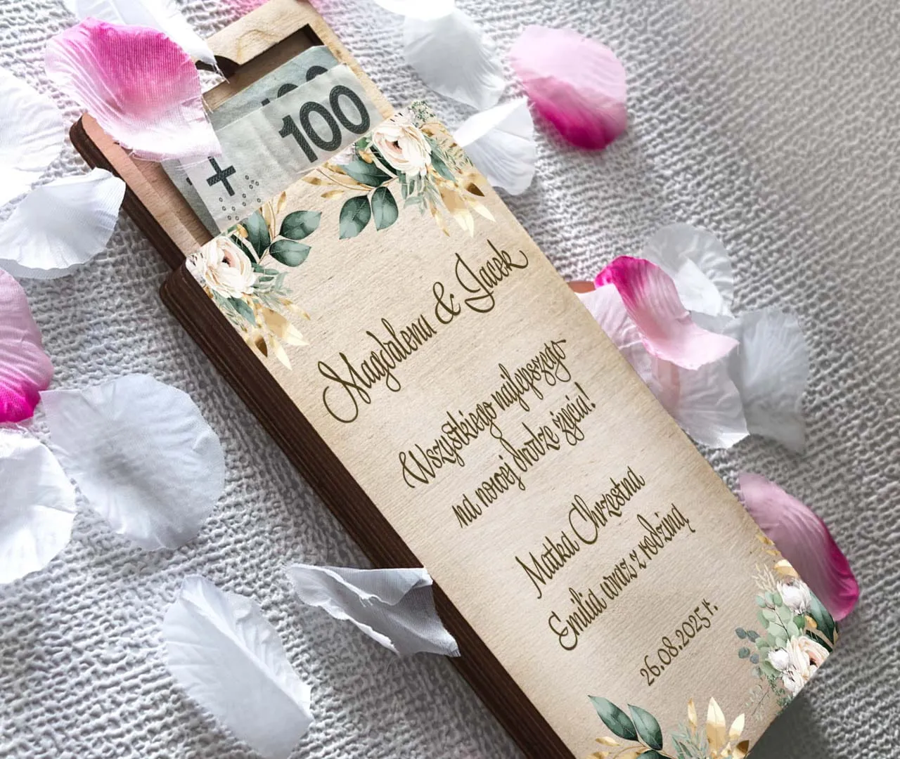 prezenty ślubne koperty r&oacute;żne kwoty
