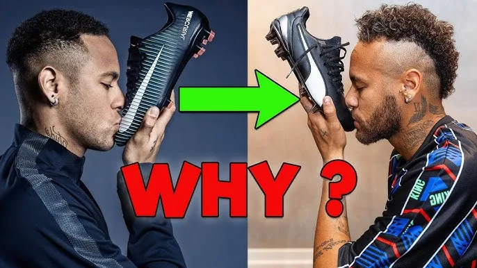 Neymar w butach Nike i Puma por&oacute;wnanie