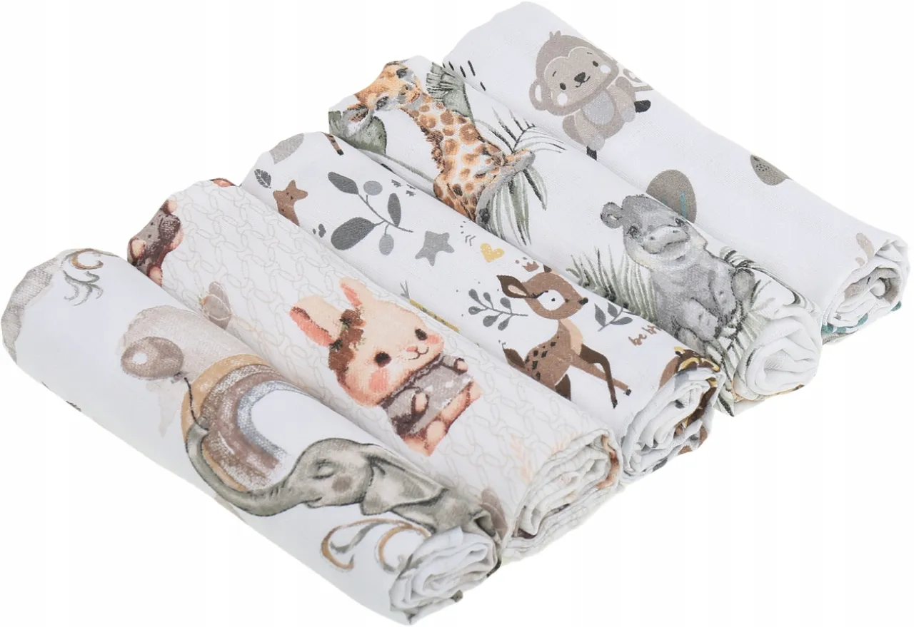 r&oacute;żne pieluchy tetrowe stosy, pieluchy tetrowe bambusowe bawełniane