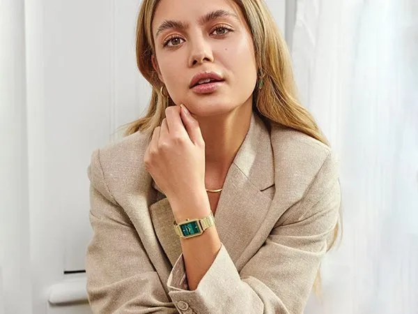 prostokątne zegarki damskie Casio stylizacje