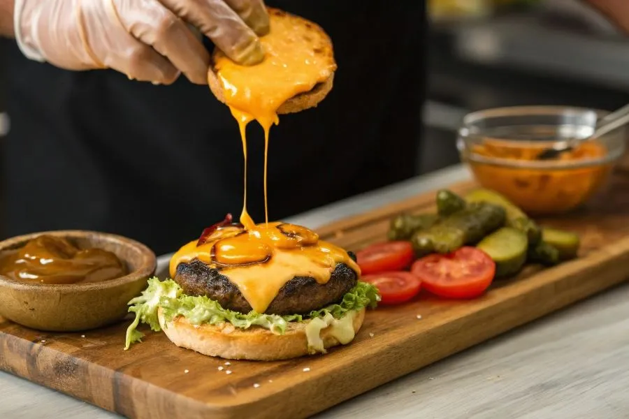 r&oacute;żne rodzaje sera do burger&oacute;w