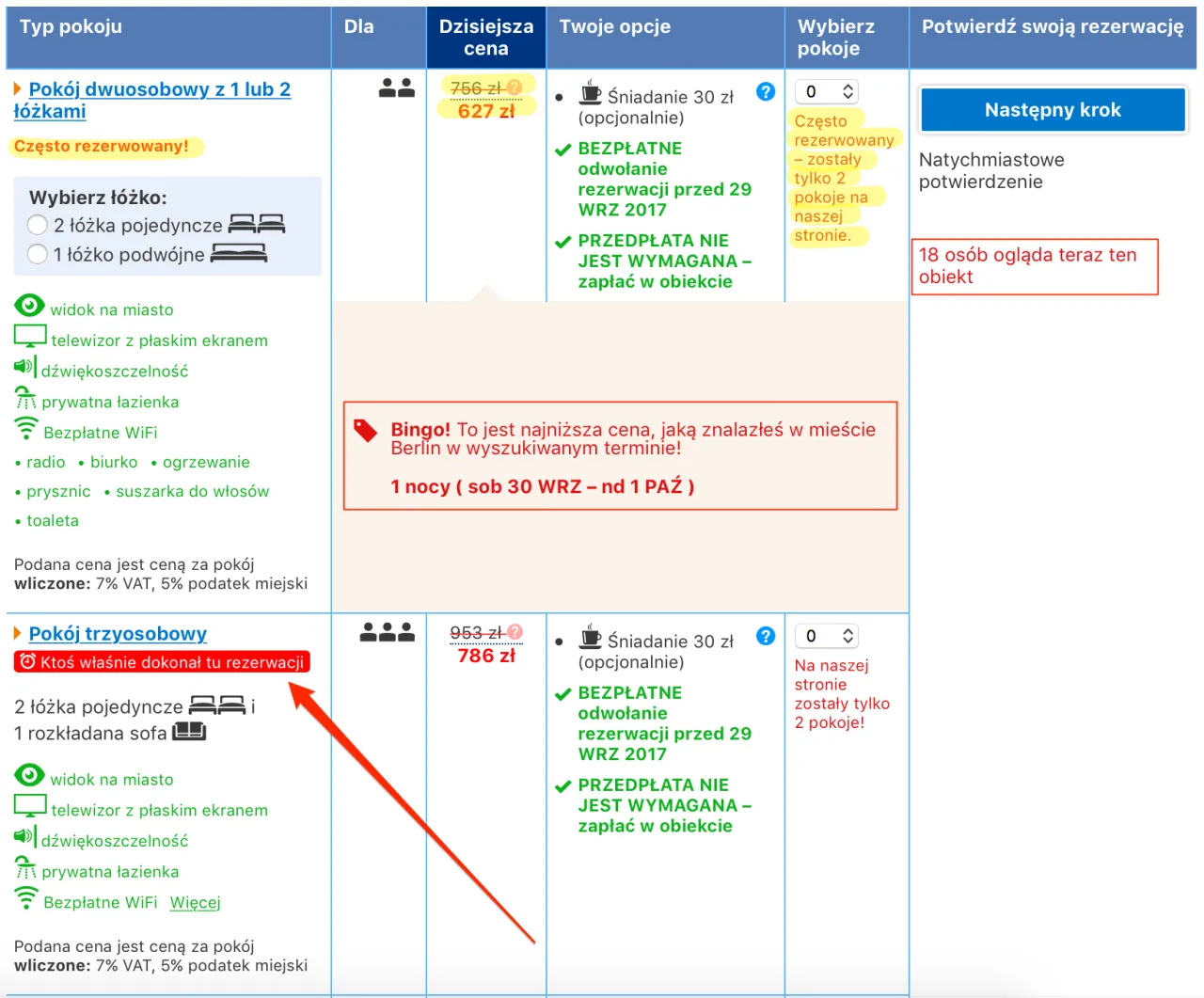 por&oacute;wnywarki cen hoteli Trivago Kayak Booking.com