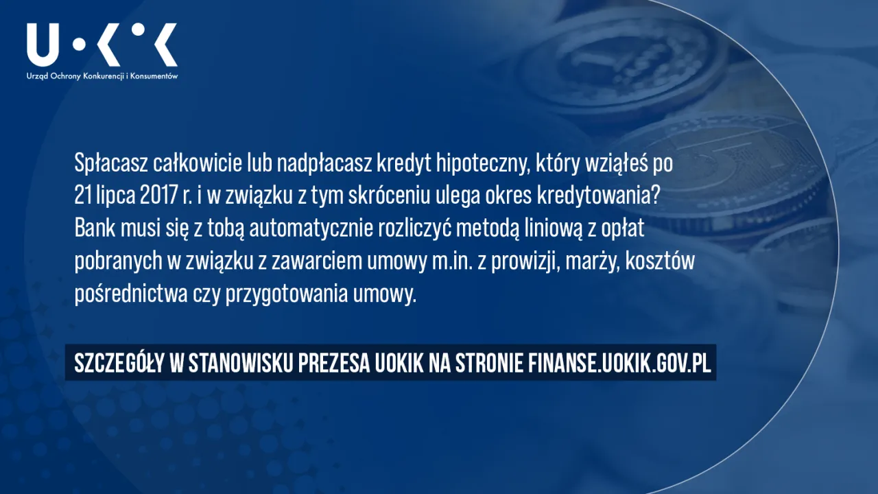 Czy przy wcześniejszej spłacie kredytu należy się zwrot odsetek? UOKiK wyjaśnia zasady rozliczenia nadpłaty kredytu hipotecznego.