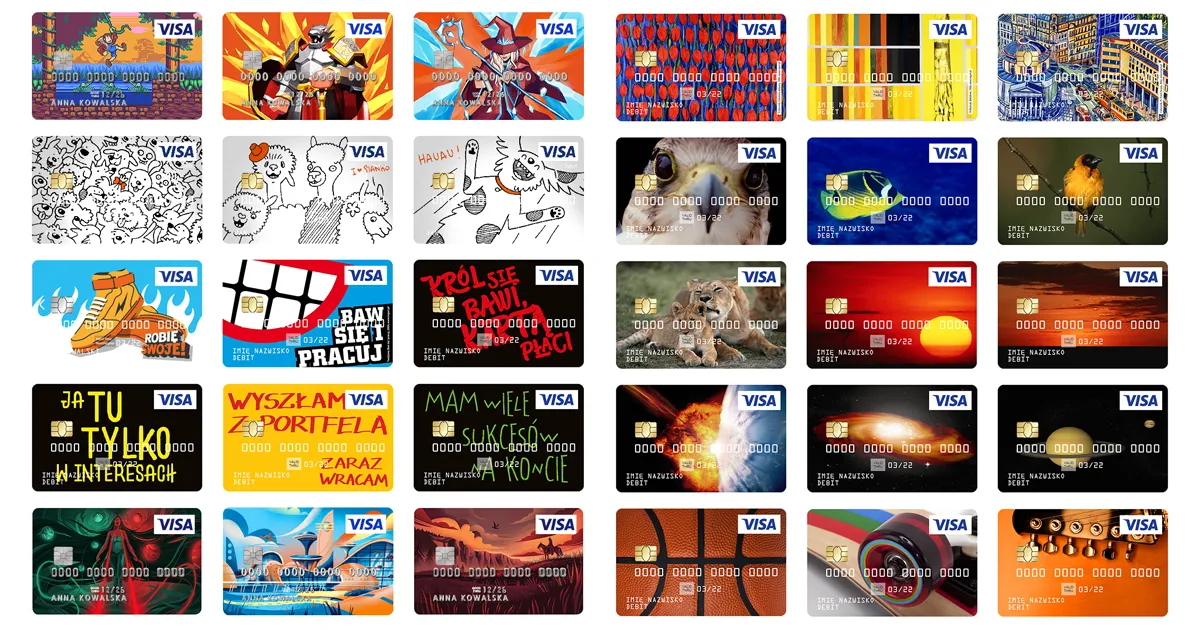 Karty ING z własnym wizerunkiem przykłady