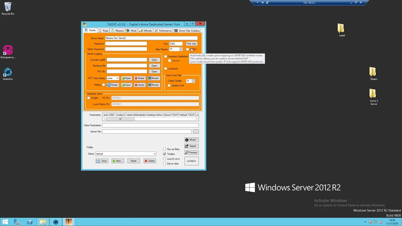TADST Arma 3 server manager