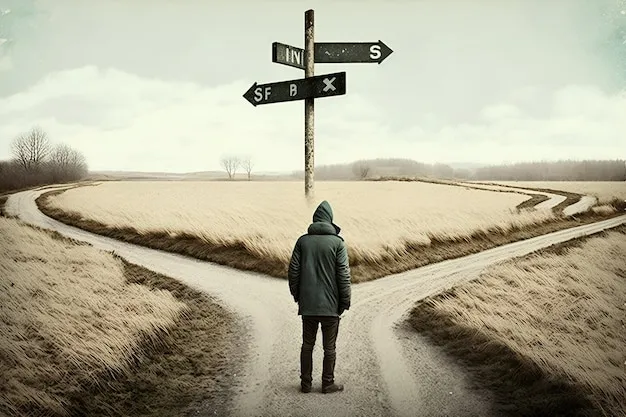 rozdroże drogowskaz wybór ścieżki