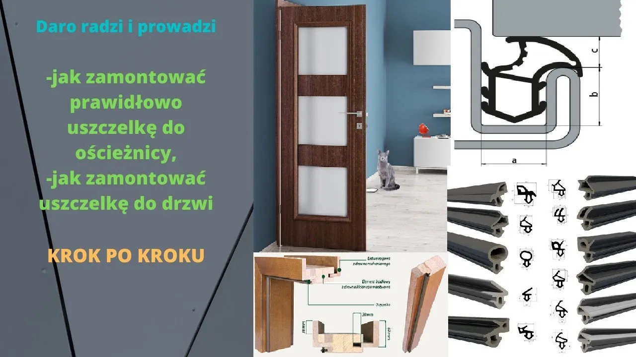 zdjęcie przedstawiające montaż uszczelek na drzwiach