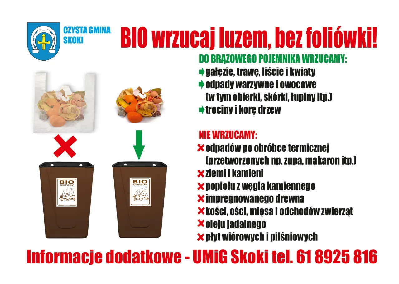 co wrzucać do pojemnika bio grafika