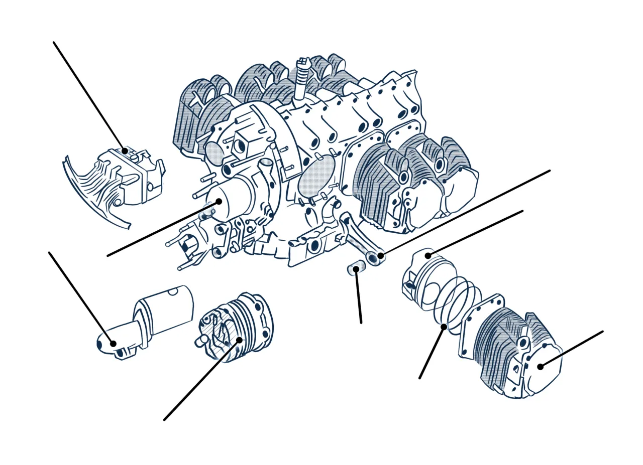 goły słupek silnika schemat budowa