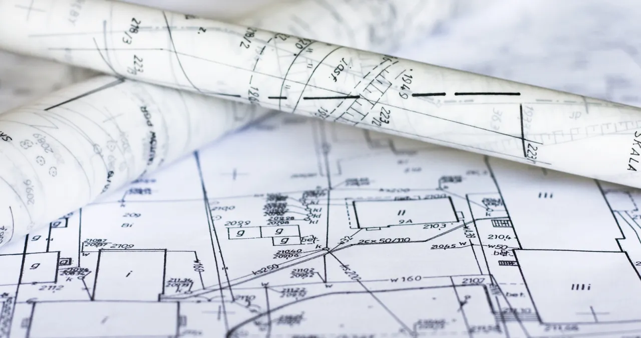 Stos dokument&oacute;w, księga wieczysta, mapa geodezyjna