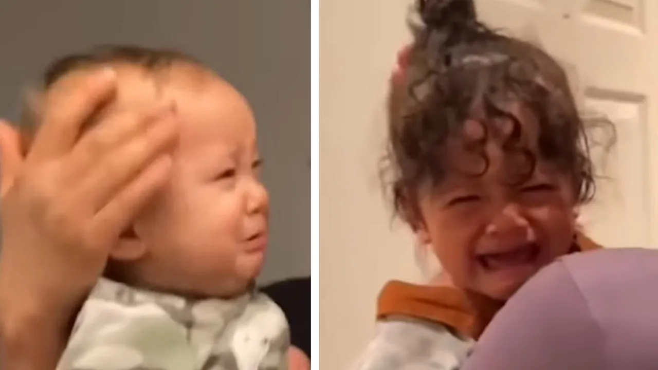 płaczące niemowlę rodzic pociesza