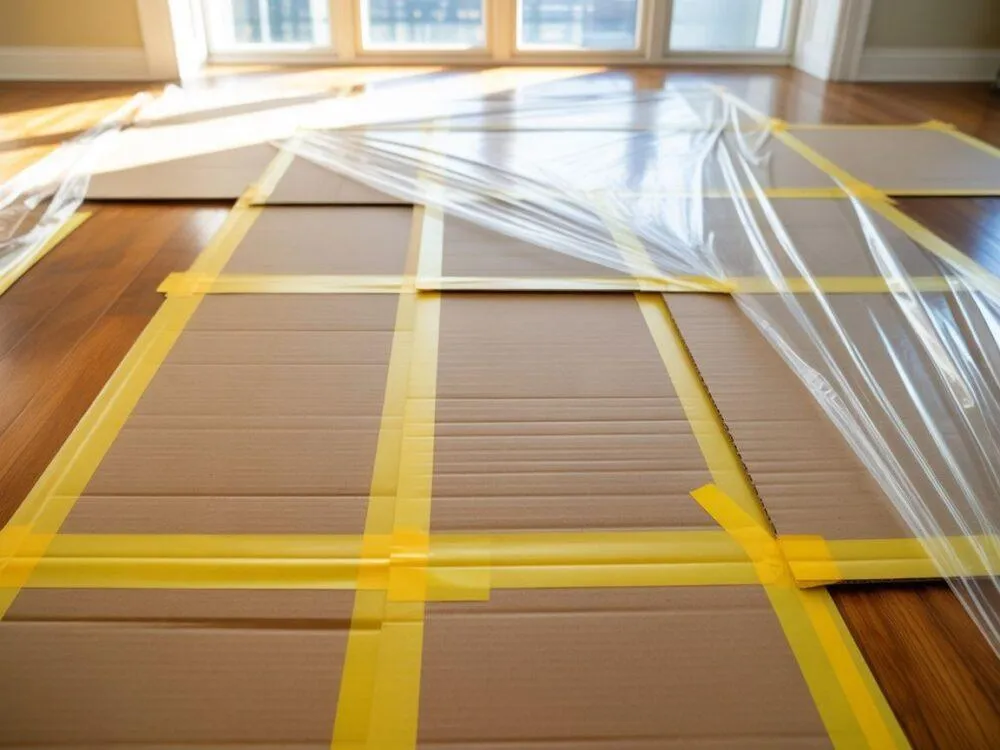 różne materiały do zabezpieczania podłogi remont