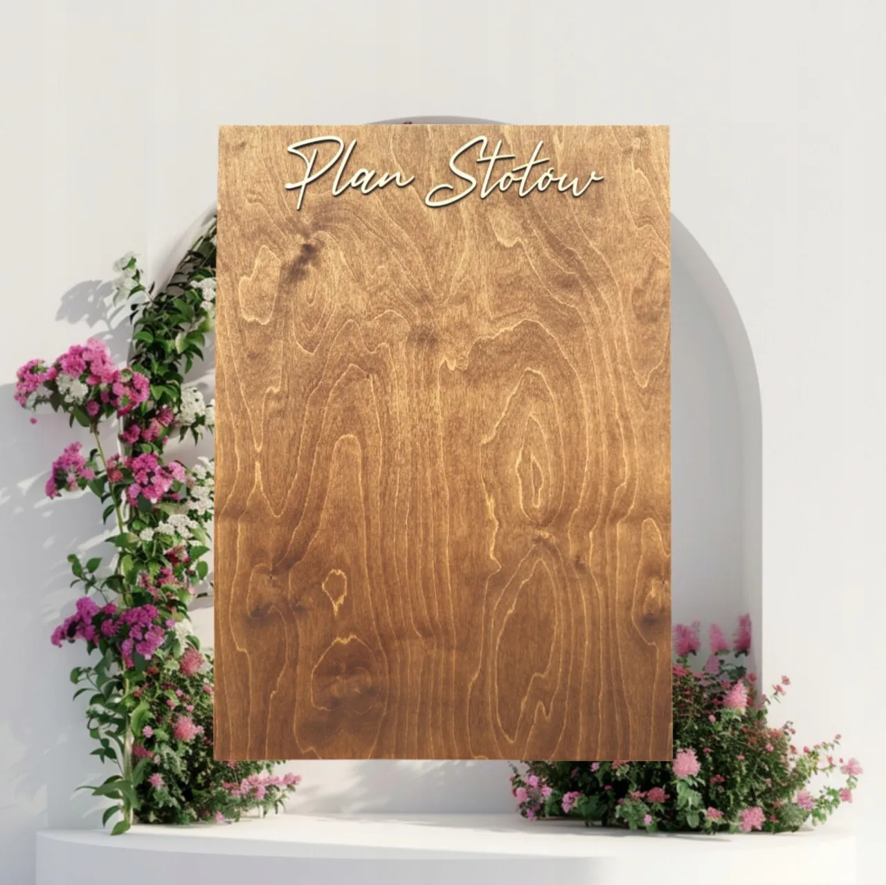 tablica gości wesele rustykalne boho drewno