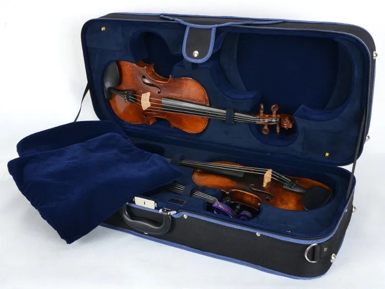 wnętrze futerału na skrzypce schowki mocowania