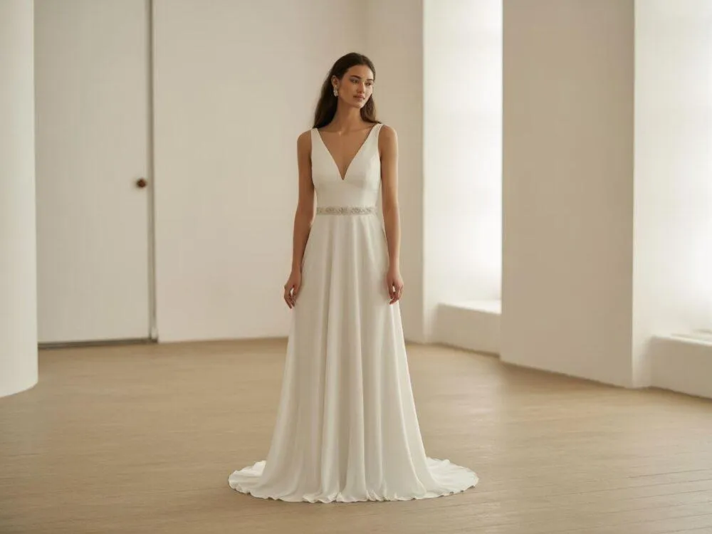 suknie ślubne dla niskich kobiet fasony A-line empire prosta