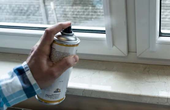 uszkodzona rama okna PCV przez aceton