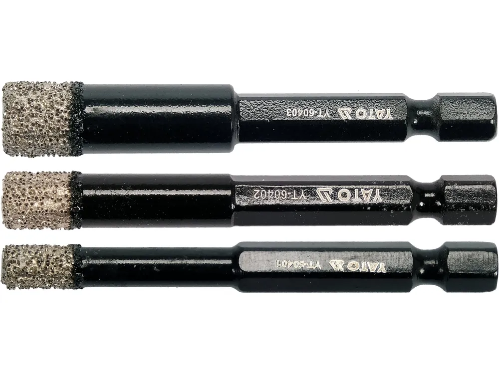 różne rodzaje wierteł diamentowych do gresu