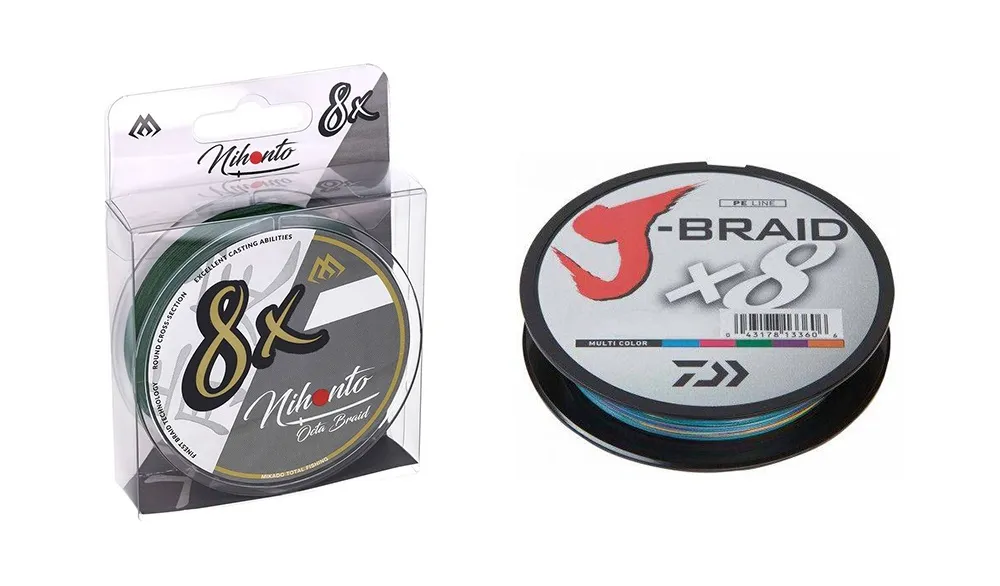 różne kolory plecionek wędkarskich