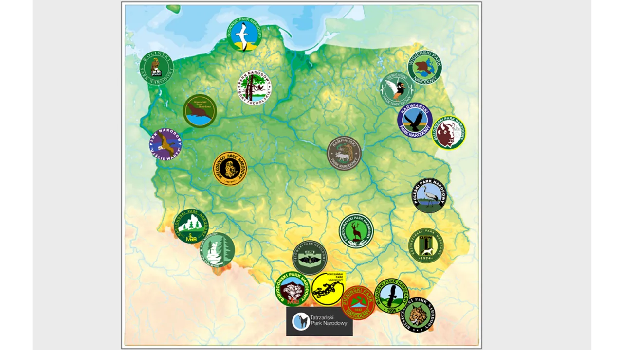 mapa parki narodowe polska pies