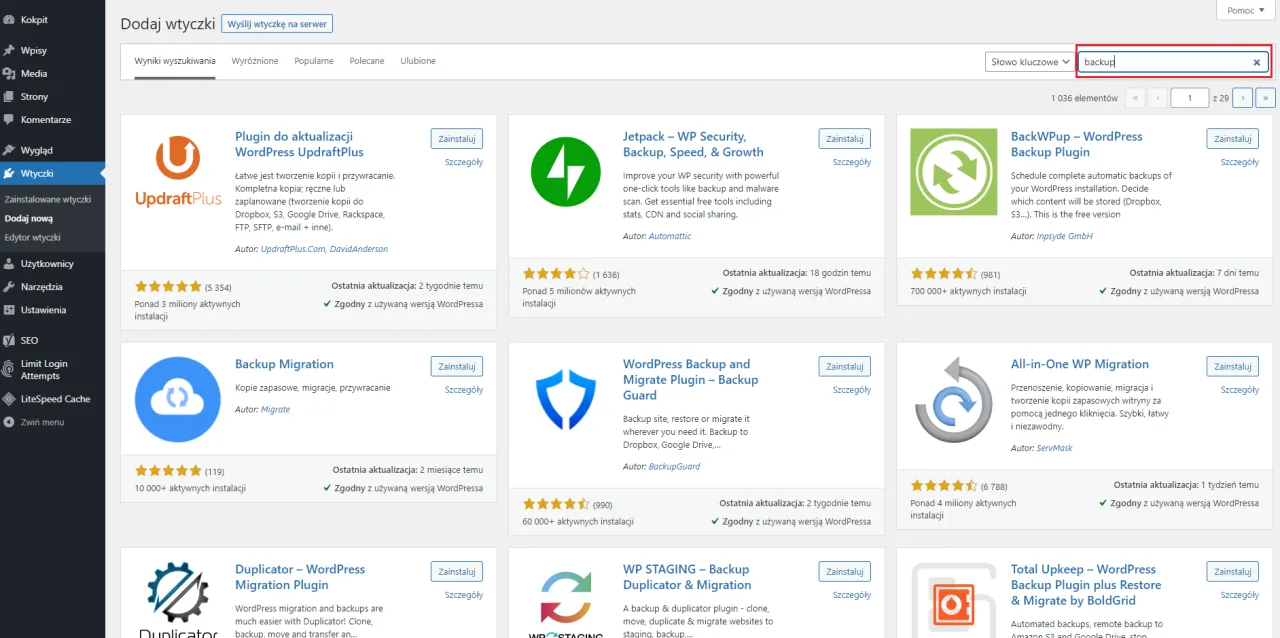 WordPress backup plugins comparison