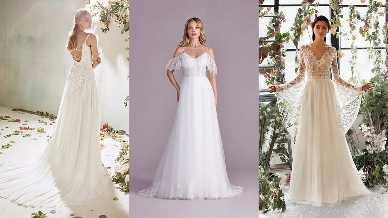 r&oacute;żne style sukien ślubnych boho glamour minimalistycznie