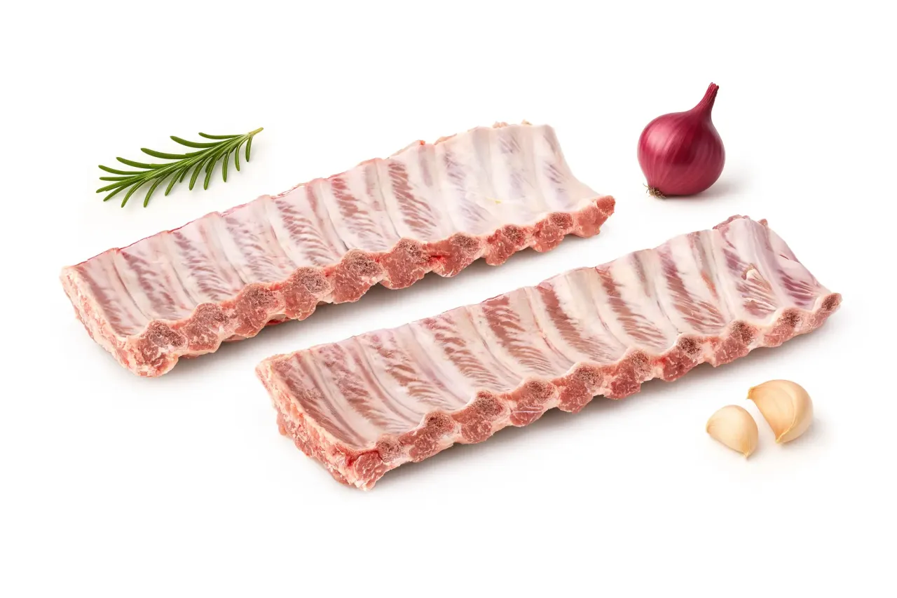 surowe żeberka wieprzowe do zupy, włoszczyzna do wywaru