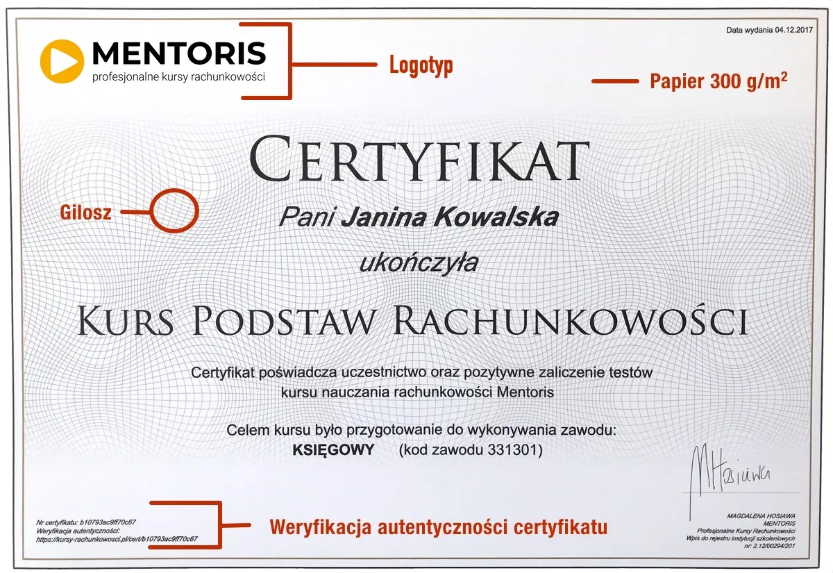 certyfikat księgowy kursy rachunkowości