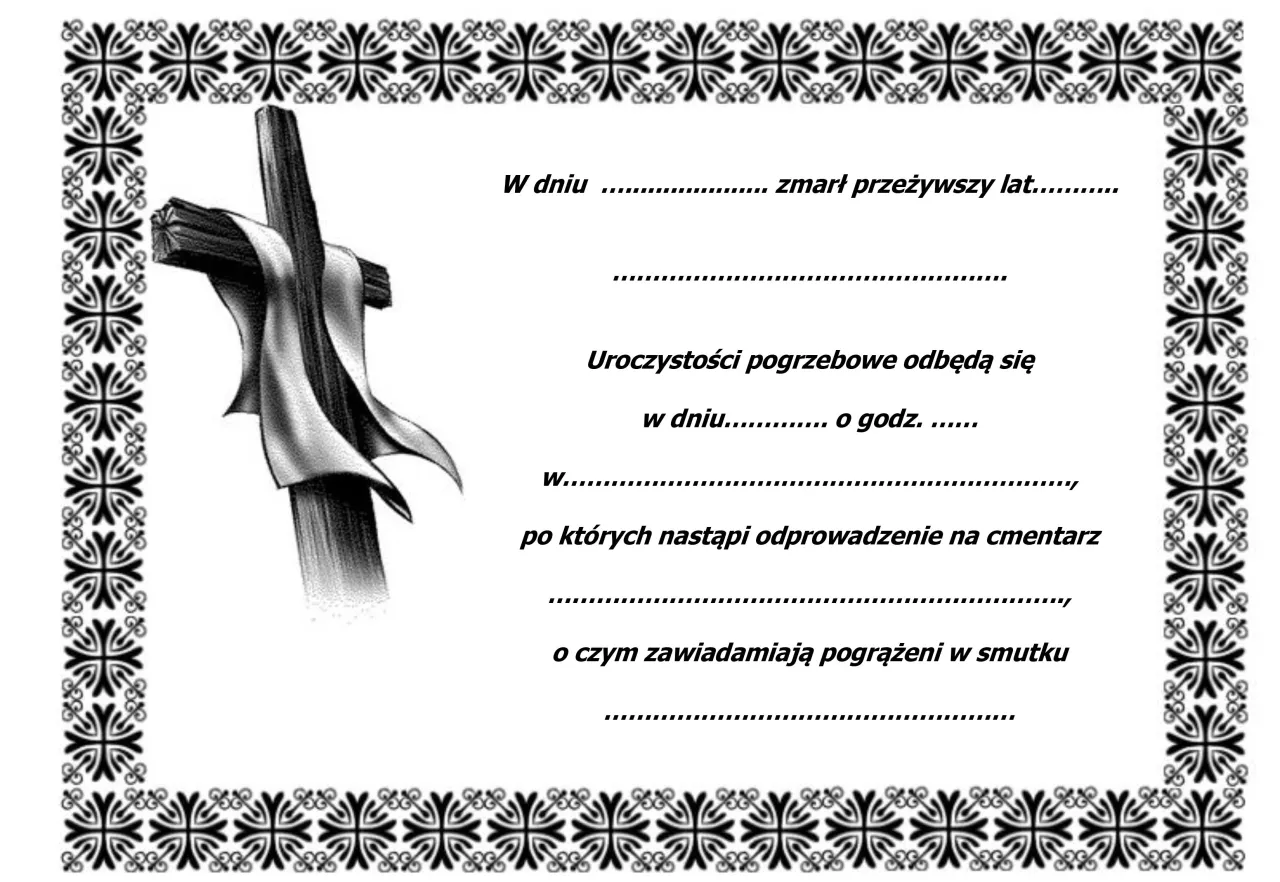 tradycyjna klepsydra pogrzebowa