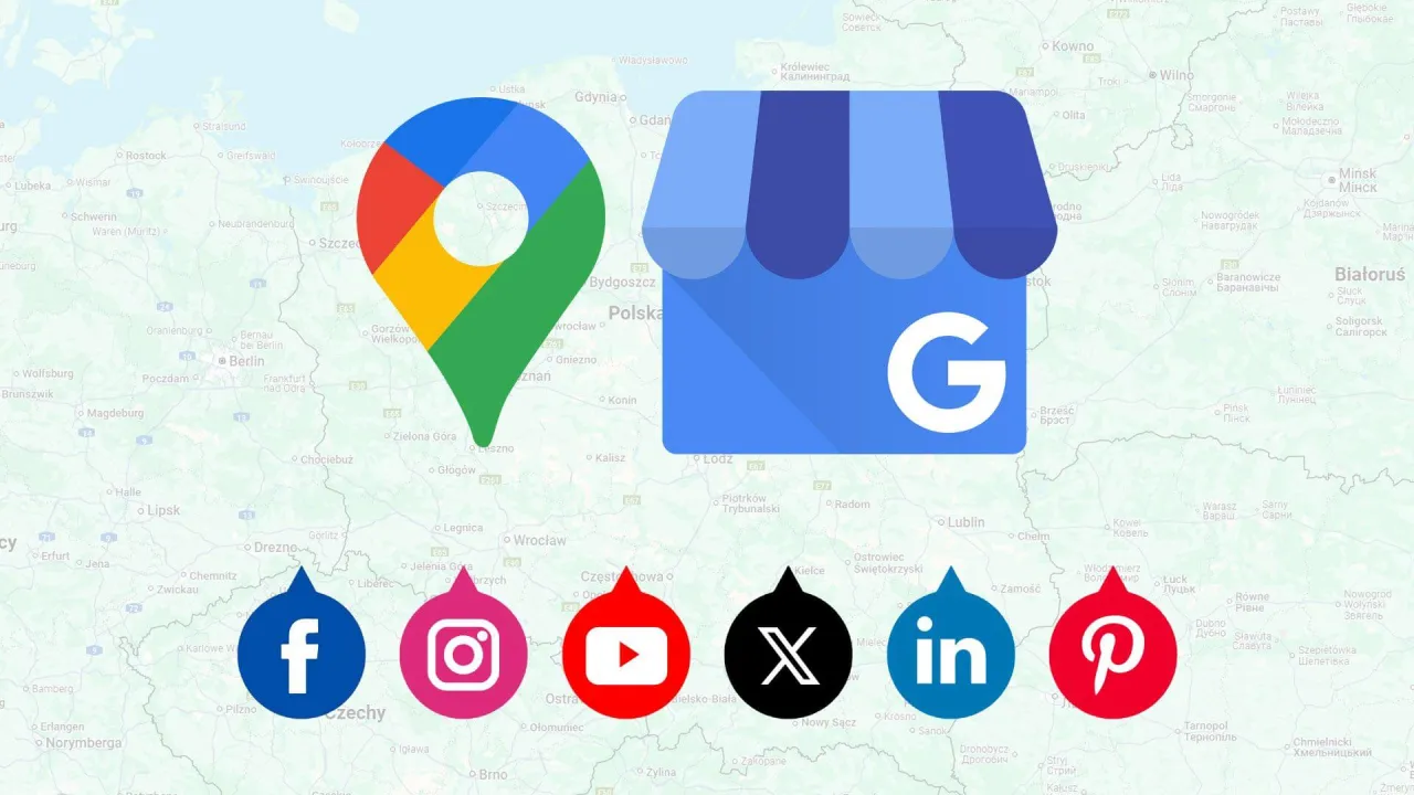 ikony platform do oceniania wizytówka google facebook