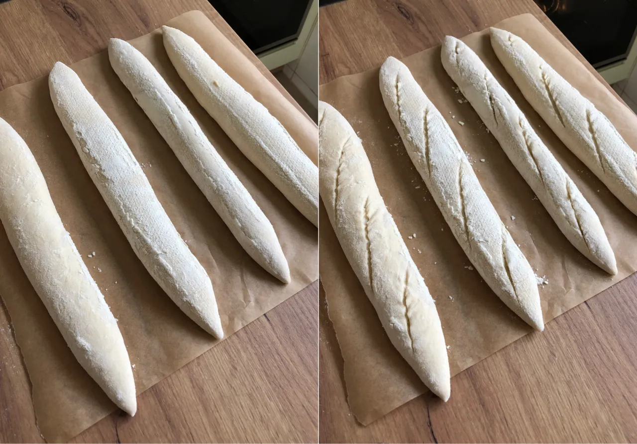 delikatne formowanie bagietki ręcznie