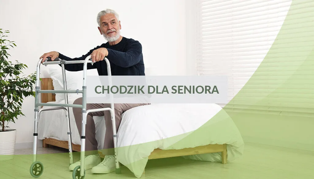 Senior korzystający z chodzika w domu