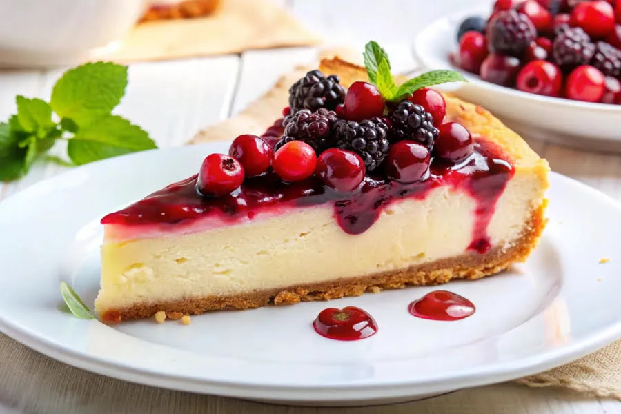 r&oacute;żne rodzaje sernik&oacute;w na talerzach