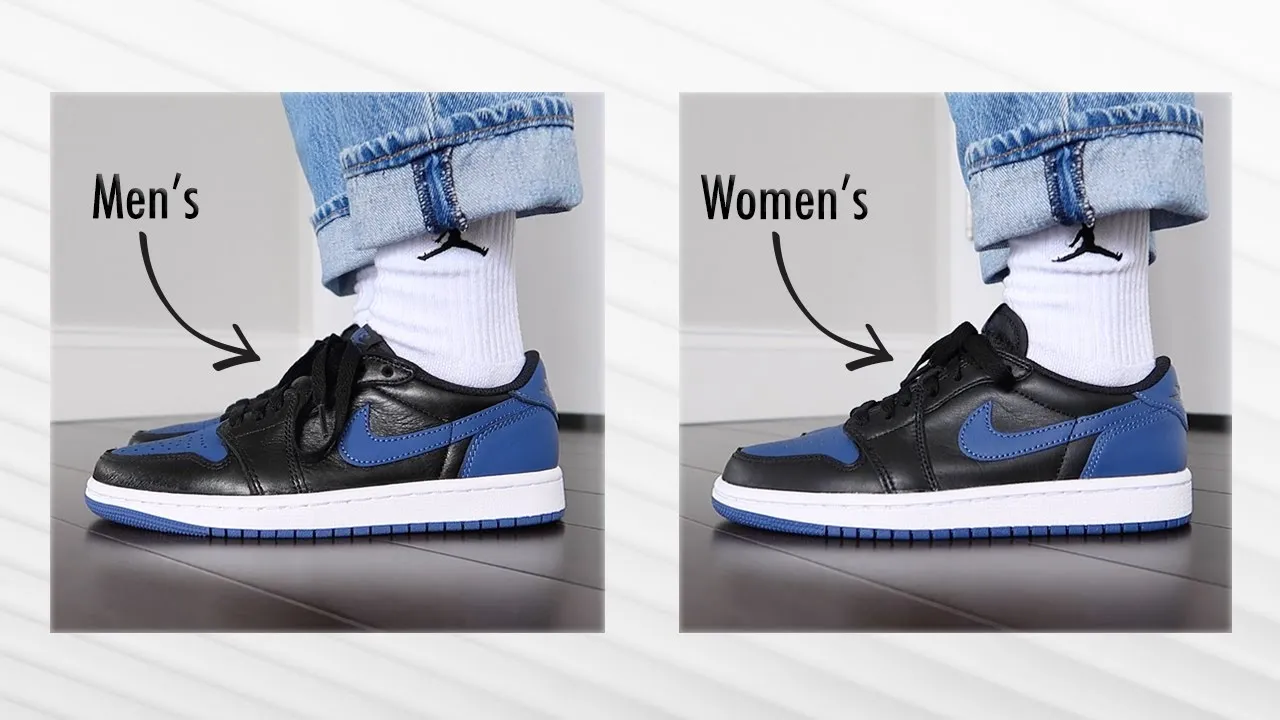 Jordan 1 GS vs WMNS comparison