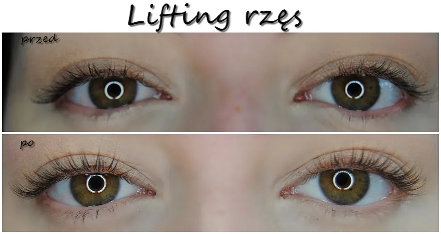 Lifting rzęs przed i po porównanie efektów
