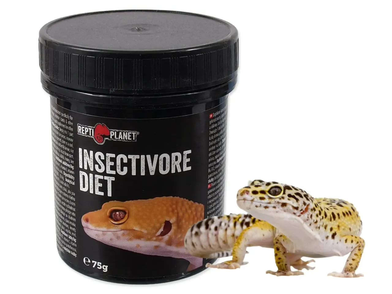 gekon płaczący jedzący owada