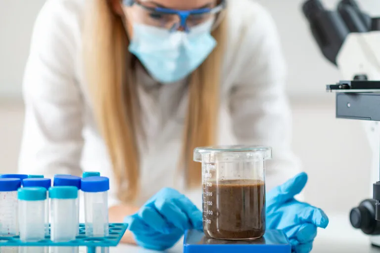 Proces analizy próbki kału w laboratorium