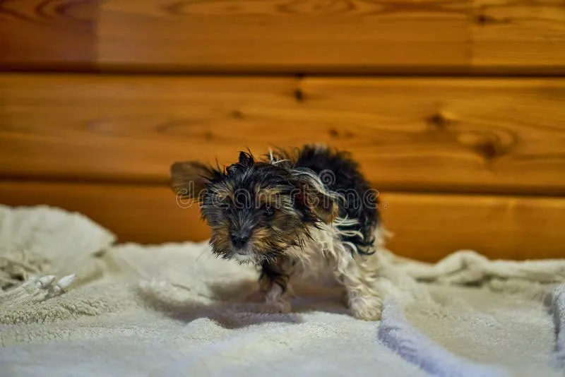 szczeniak suszony ręcznikiem