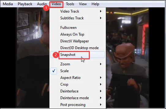 VLC Media Player screenshot function